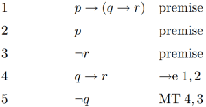 example of modus tollens in natural deduction proof