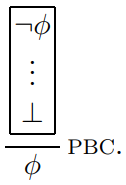 rule of proof by contradiction (PCB)