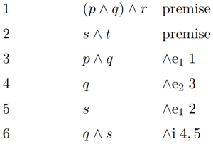 example of conjuction in netural deduction