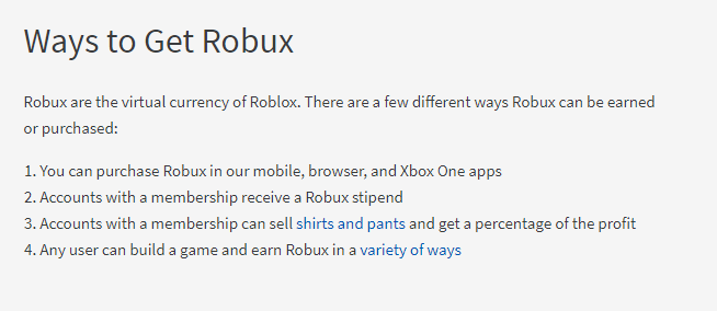 Ways to get robux